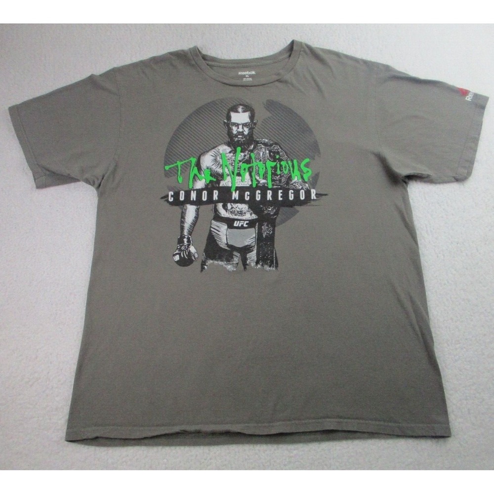Reebok Conor McGregor Notorious T Shirt Mens XL Gray‎ UFC Graphic Tee MMA Cotton